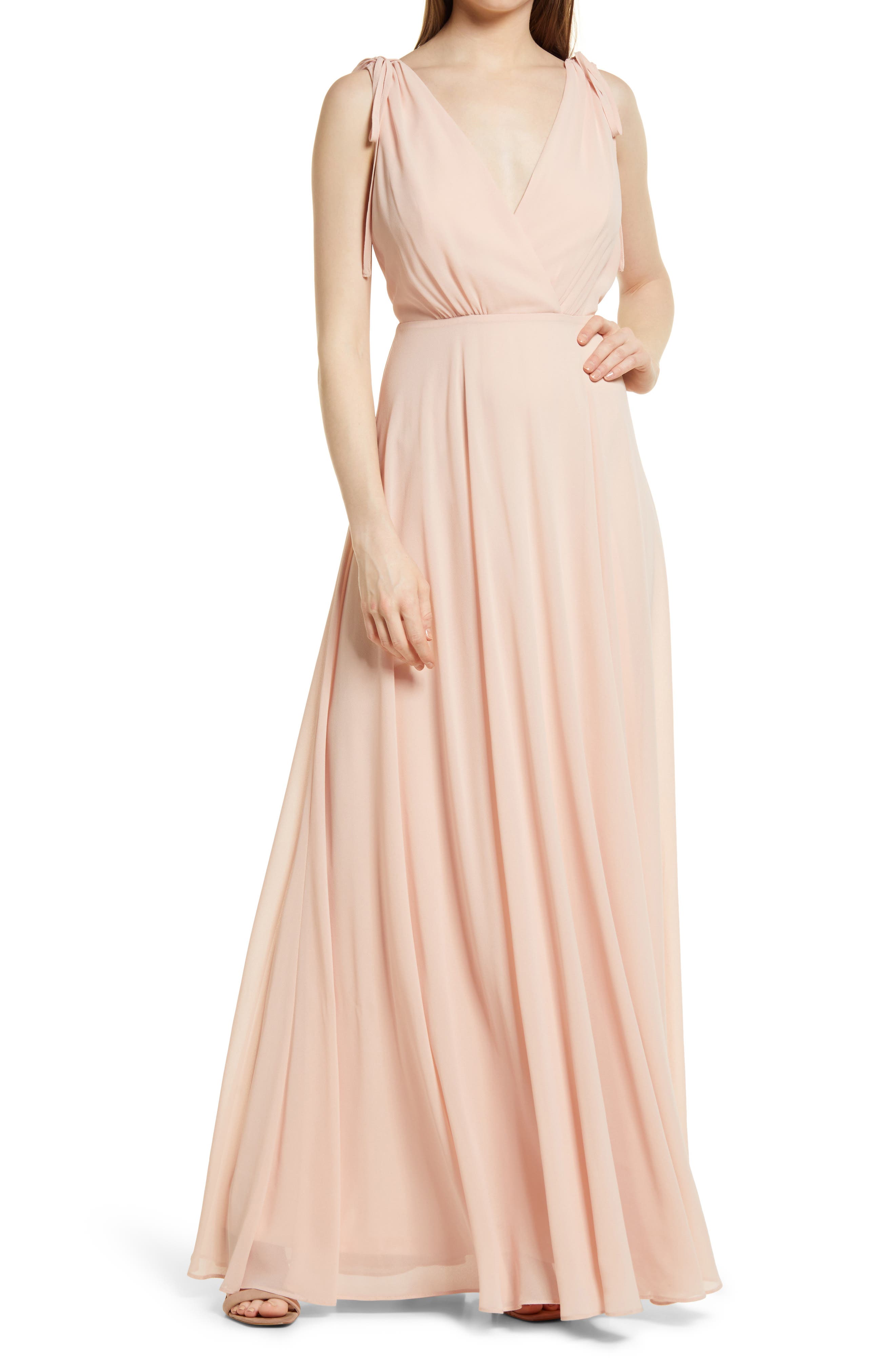 Womens Halter V Neck Pleated Chiffon Bridesmaid Dresses Long Formal Prom Gowns with Slit 
